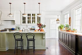 White, Black, and Gray Kitchen in Chapel Hill House