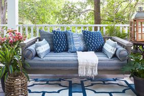 2018 Idea House in Austin, Texas Blue and White Porch Swing