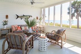 St. Teresa, FL Beach House Screened Porch Sitting Area