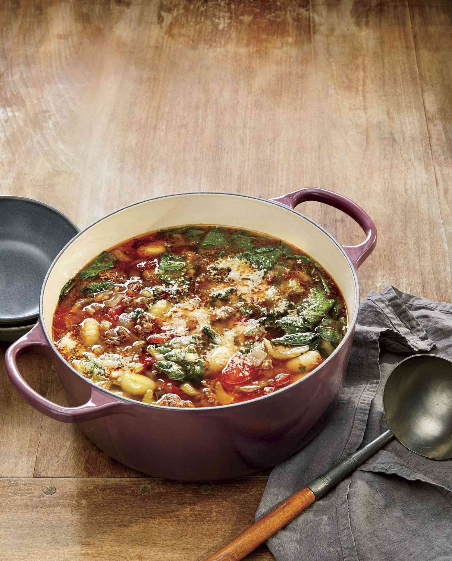 Ground Beef Vegetable Soup with Gnocchi