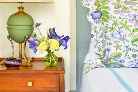 Main Bedroom with Blue and Green Linens