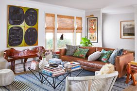 Meg Kelly's 1960s Ranch Living Room with Leather Sofa