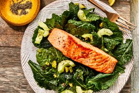 Cast-Iron Salmon with Baby Kale Salad