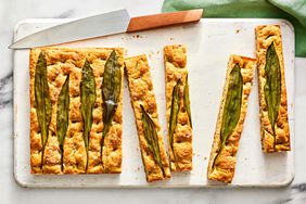 Southern Living Ramp-and-Rye Focaccia sliced and ready to serve 