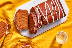 Southern Living Ginger Loaf Cake sliced on a platter to serve 