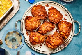 Southern Living Freight House Fried Chicken on a platter to serve