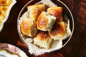 Southern Living Make Ahead Freezer Friendly Yeast Rolls in a basket to serve