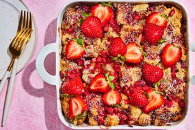 Southern Living Strawberry Shortcake Biscuit âPuddingâ in the baking dish to serve