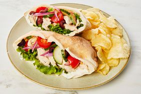 Southern Living Turkey Pita Pockets on a plate to serve with potato chips