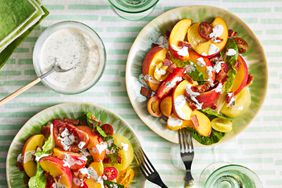 Southern Living Peach-and-Tomato Salad with Buttermilk-Herb Dressing