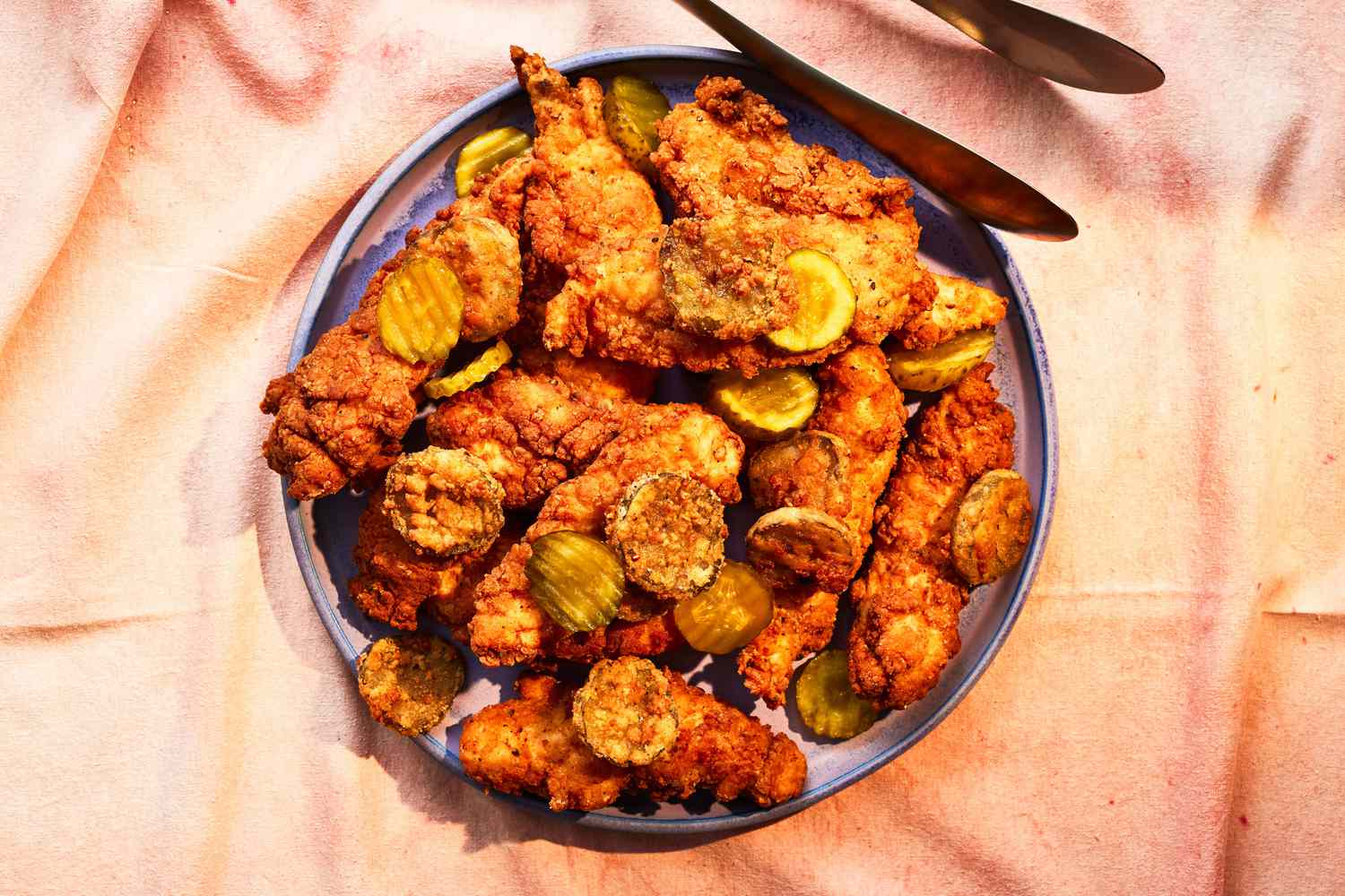 Southern Living Pickle-Brined Chicken Tenders on a platter to serve 