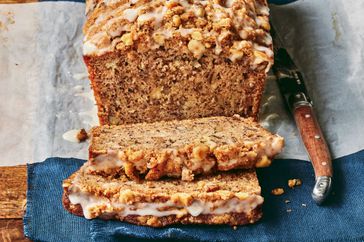 Southern Living Black Walnut Banana Bread sliced and ready to serve 