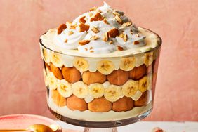 Southern Living Aunt Brendaâs Sour Cream Banana Pudding in the trifle bowl ready to serve 