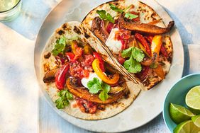 Southern Living Savory Veggie Fajitas on a plate ready to serve 