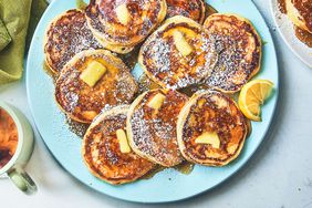 Southern Living Lemon Ricotta Pancakes on a platter to serve 