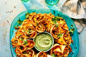 Southern Living Blooming Quesadilla Ring on a platter to serve with dipping sauce