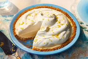 Southern Living Frozen Lemonade Pie sliced and ready to serve