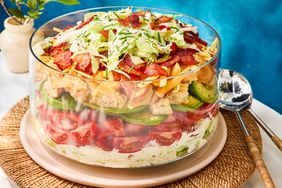 Southern Living BLT Seven-Layer Salad in a bowl to serve 