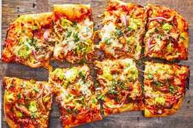 Southern Living Barbecue Pork Pizza sliced and ready to serve 