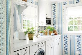 Blue and White Laundry Room