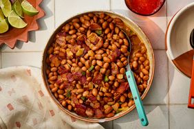 Southern Living Charro Beans in a serving bowl to serve