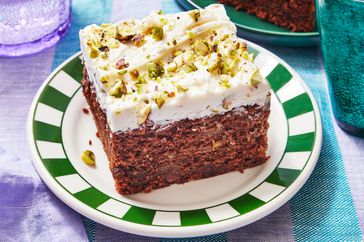 Chocolate-Zucchini Cake slice on a plate - Southern Living