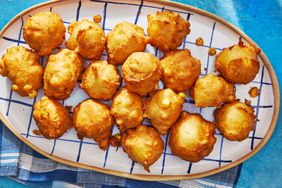 Southern Living Corn Fritters on a platter to serve