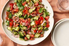 Southern Living Cucumber Tomato Salad in a bowl to serve 