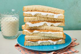 Southern Living Fluffernutter sandwiches on a plate to serve 