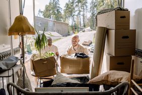 Movers unloading truck