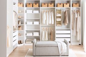 clean and organized neutral closet 