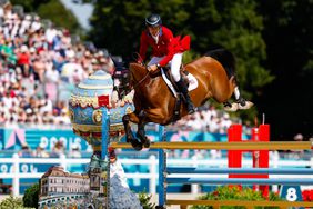 Martin Boyd of USA and horse Fedarman B compete during the Eventing Jumping Team Final and Individual Qualifier on day three of the Olympic Games Paris 2024 at Chateau de Versailles on July 29, 2024 in Versailles, France. (