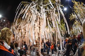 Auburn fans celebrate by rolling the Oaks at Toomer's Corner