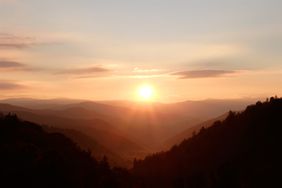 Sunshine over Mountain Peaks