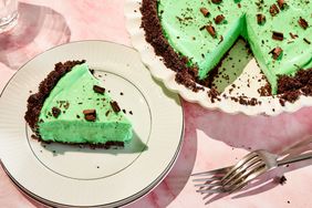 Southern Living Grasshopper Pie sliced and ready to serve