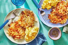 Southern Living Hash Brown Patties on plates to serve