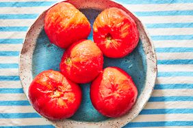 Southern Living How to Peel Tomatoes tomatoes on a plate ready to use 