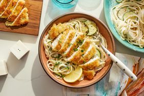 Southern Living Lemon Chicken Pasta in a bowl ready to serve