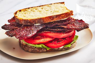 Southern Living Millionaire Bacon BLT assembled and ready to serve 