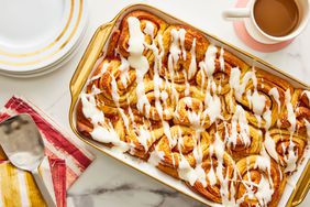 Southern Living Orange Rolls in the dish to serve