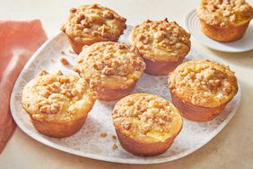 Southern Living Peach Muffins on a plate to serve