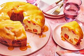 Southern Living Peach Pound Cake sliced and ready to serve 