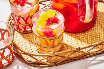 Southern Living Peach Sangria in glasses to serve 