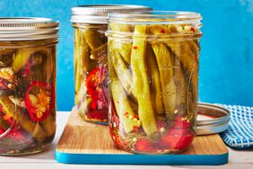 Southern Living Pickled Green Beans in jars ready to eat