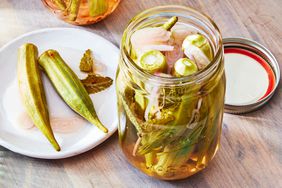 Southern Living Pickled Okra out of the jar to serve 