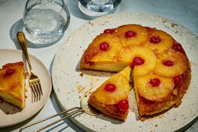 Southern Living Pineapple Upside Down Cake sliced on a plate to serve