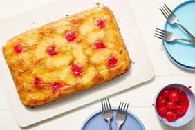 Southern Living Pineapple Upside Down Dump Cake whole and ready to serve