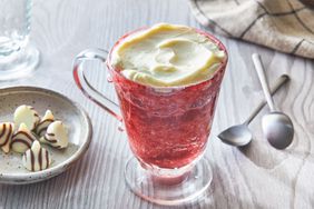 Southern Living Red Velvet Mug Cakes in the mug ready to serve