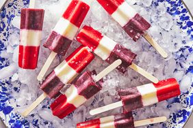 Southern Living Red White and Blue Pops ready to serve in a bowl of ice