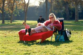 Reese Witherspoon on Lounge Chair with Dog, Legally Blonde